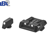 Adjustable sights for Glock [G17 G19 G26 & other] | white dots - Ubitzu