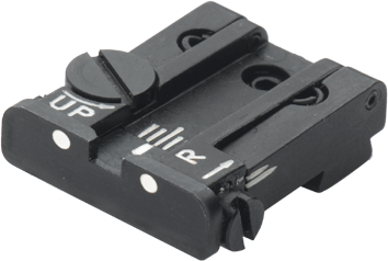Glock [G17 G19 G26 & other] állítható hátsó irányzék | fehér pontok - Ubitzu