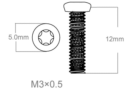 Csavarkészlet 3 db | M3x0.5 [T10] - Ubitzu
